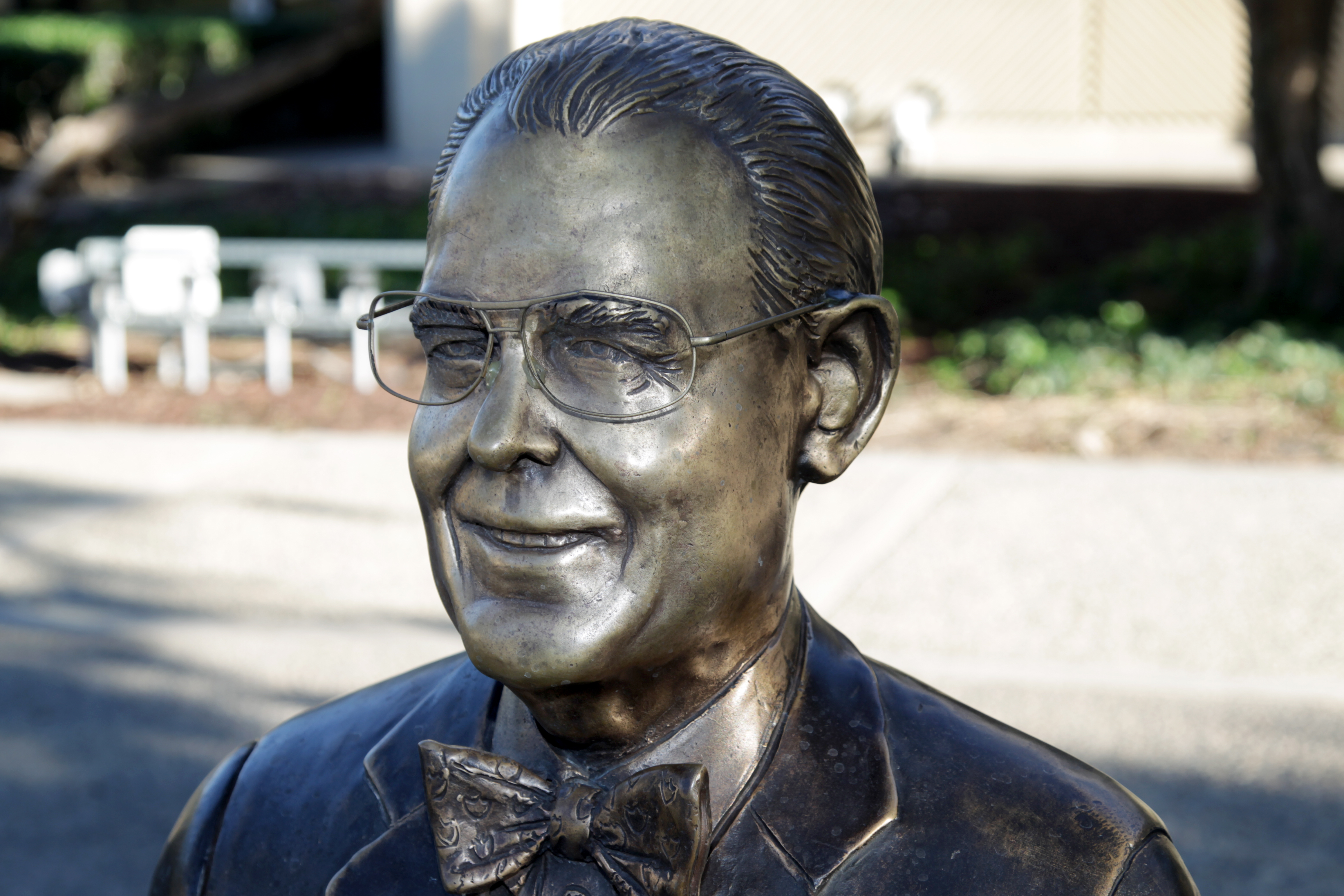 bronze statue of John M. Pfau